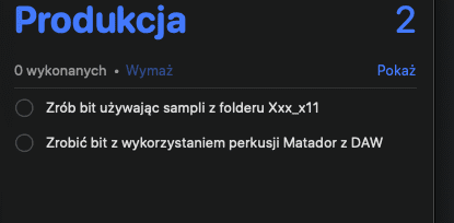 Lista przypomnień